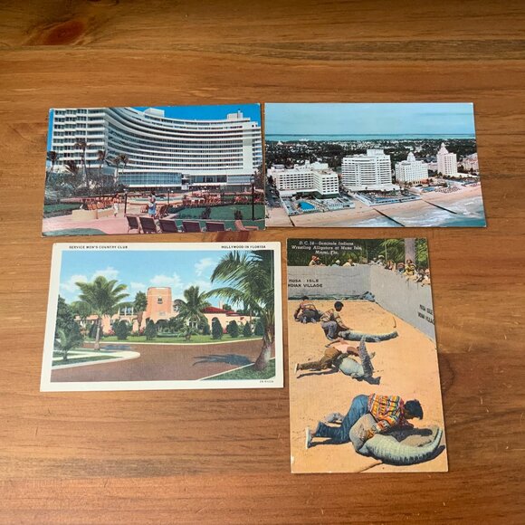 VINTAGE POSTCARDS - LOT OF 4 - MIAMI, FLORIDA - Picture 1 of 2